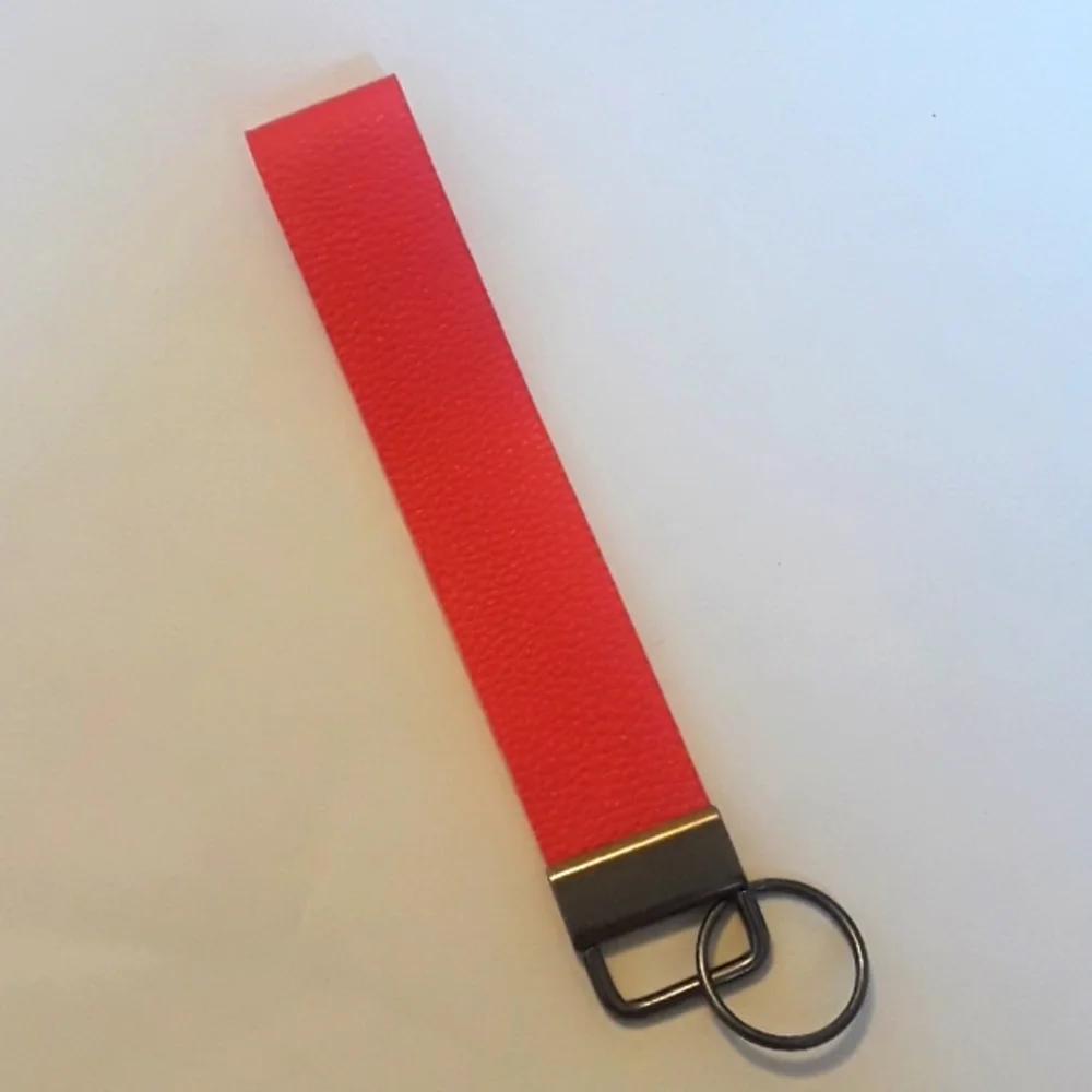 faux leather keychain wristlet